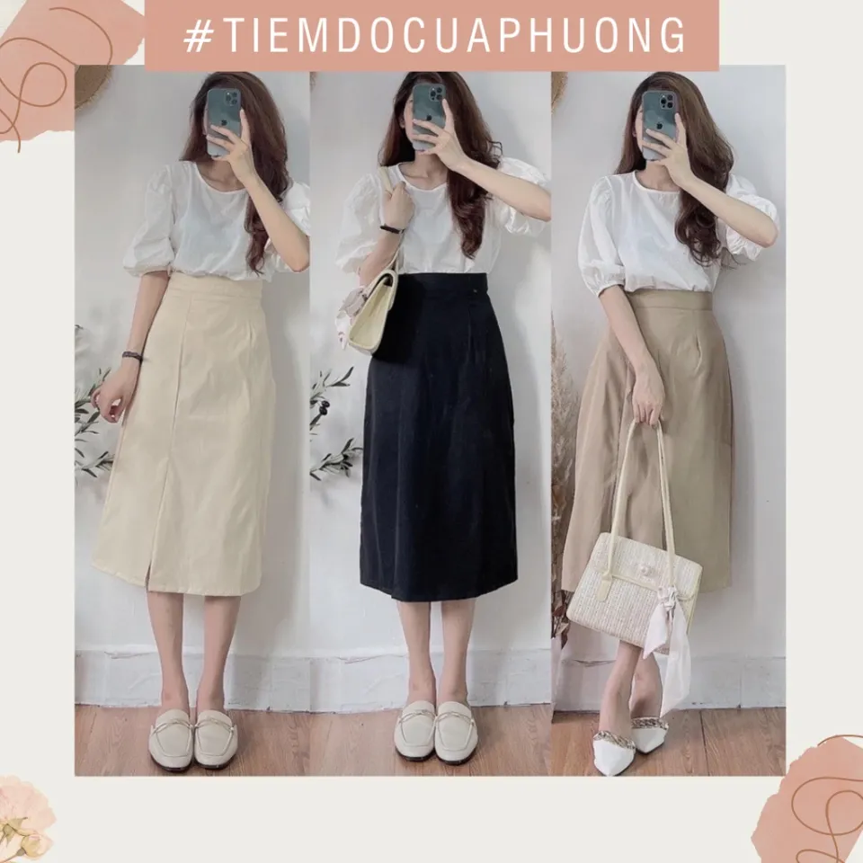 Váy đầm cổ xinh xanh trắng dáng dài nhẹ nhàng phong cách Hàn Quốc | Shopee  Việt Nam