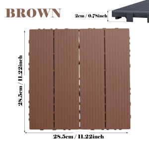 Composite Interlocking Deck Tiles Outdoor Waterproof Decking Tiles Wood Grain Outdoor Deck Tiles