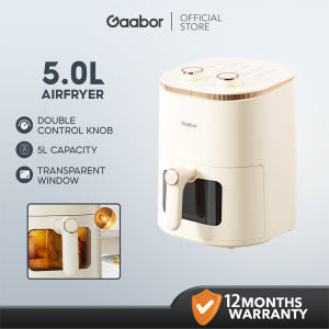 Gaabor Air Fryer Dual Rotary Knob Transparent Window 9 Menus+Reheat/Defrost  5L Capacity + Paper Liner