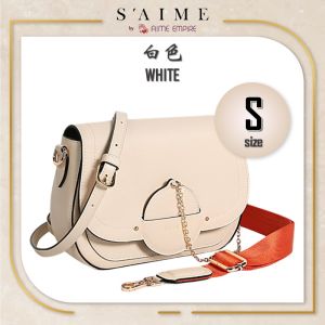 [PRE-ORDER] SAIME | Authentic Leather Chained Mirror Saddle Bag (S) (ETA:2023-11-25)