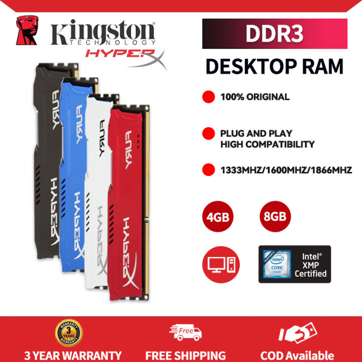 Kingston HyperX FURY DDR3 Desktop RAM 4GB 8GB DIMM RAM 1333Mhz