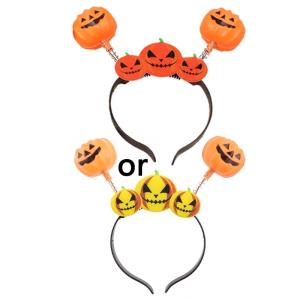 Cosplay Costume Decor Halloween Glowing Headdress Pumpkin Skull Headband Carnival Cosplay Party Dress-up Accessories