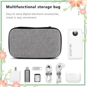 Green sea lazlook Mini Portable EVA Storage Bag Pouch Carrying Bag Zipper Earphone Case For Airpod Earphone Phone Charging Cable Accessories