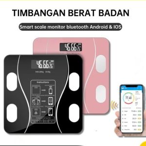 Timbangan Badan Diet - timbangan badan digital - smart body fat scale LED - alat ukur kadar lemak - timbangan diet