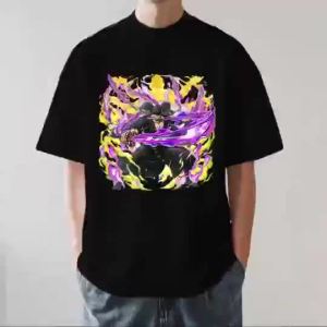 2025new Anime T-shirt simple Design Luffy mens and Womens round Neck shirt black T-shirt