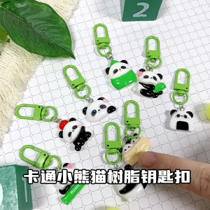 Set of 8 Lovely Panda Keychains Eye Catching Designs Fashion Accessory for Adults Student Couples Sturdy Build