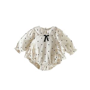2025 Fall Princess Baby Romper Polka Dot Peter Pan Collar Infant Outfit A-Class Newborn Infant 100 Days Photo Clothes or 0-2Y2026