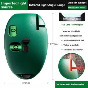 90-Degree Infrared Laser Level for Vertical and Horizontal Alignment  Level Vertical Horizontal Bubble Laser Level Tool