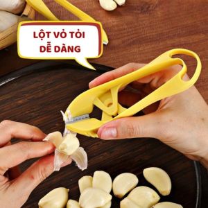 DỤNG CỤ BÓC VỎ TỎI COMBO 2 CÁI – KẸP BÓC TỎI LƯỠI THÉP KHÔNG GỈ ĐỒ DÙNG BẾP CÓ MÓC TREO