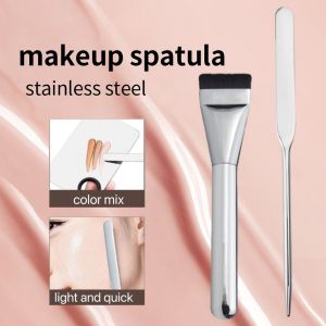 3pcs/set Foundation Brush Heart Spatula Stainless Steel Ultra-Thin Clear Makeup with Mixing Spatula