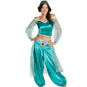 S-XXLs Magic Lamp Jasmine Princess Dress COS Game Uniform   Halloween Costume   Cosplay Costumes
