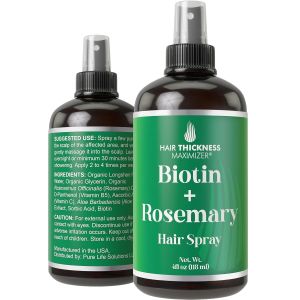 Biotin + Rosemary Oil Spray For Hair Growth. Vegan Leave In Conditioner For Women Men. Strengthens & Hydrates Thinning Dry Hair for a Healthier-Looking Scalp