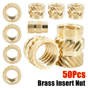 CHLOCH 10Pcs Double Twill Brass  Melt Insert Nuts M5 Knurled Thread Embedment M5 Brass Nuts  Copper Embed Heating Molding Nuts for  Melt Heat Injection Molding