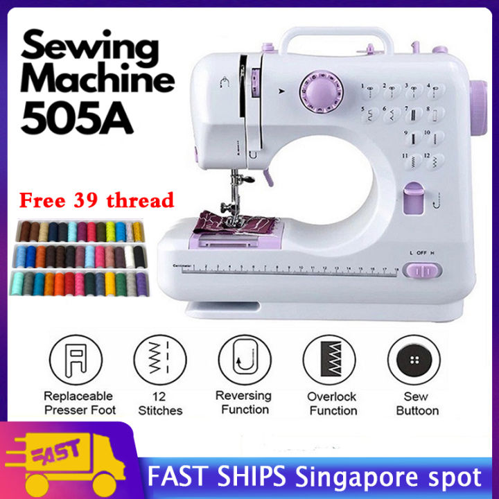 【SG Stock】 Portable mini sewing machine 505A Electric Mini Home Use