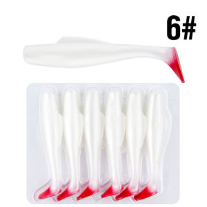 6pcs/bag Soft Plastic Lure 8cm/5g Soft Plastic Bait Swimbait Tail Soft Lure 12Colors Soft Plastic Silicone Material Soft Artificial Fishing Lures Worm Fishing Lure