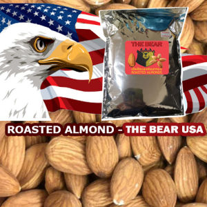 Roasted Almonds (500g) - THE BEAR Brand - อัลมอนด์อบ พร้อมทาน (ถุง 500g) อบใหม่ๆหอมอร่อย