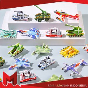MallMainan-M358 Mainan Edukasi Anak DIY Puzzle 3D Mini Motif Dino Animal Serangga Pesawat Bongkar