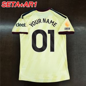 Football jersey player jersey Marseille team away kit yellow new 26/27 season. # PY0136 Gold Premier Arm UEFA/ Customizable with name and number size available.