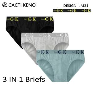Cacti Keno 3Pcs Plus Size Brief For Men Cotton Shorts Comfortable Underwear M-2XL