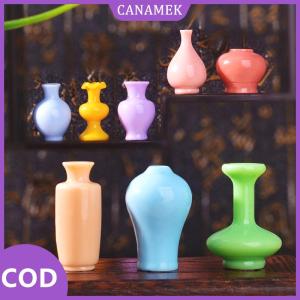 CANAMEK✨ 8 cái Mini đầy màu sắc bình chai chậu handmade Dollhouse thu nhỏ bình Nhà búp bê Decora nhà bếp trang trí phụ kiện tự làm