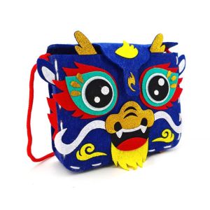 BEIBEI Non-woven Fabric DIY Lion Dance Bag Chinese Style House Decoracion DIY Dragon Bag Toy Handicrafts Lucky New Year Portable Handbag Spring Festival
