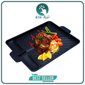 KlikAja88 Panggangan persegi Square Korean Grill Pan Alat Pemanggang Yakiniku Sate Steak