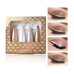 4Pcs/Set Mermaid Shape Liquid Eyeliner Glitter Eye Liner Lasting Eye Makeup 1.5gx4