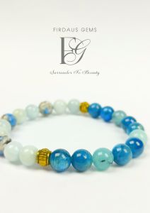 กำไลหินอความารีน เจมซิลิก้า เคทูบลูแจสเปอร์ อพาไทต์ หินแห่งความหวังนำพาความรักมั่นคง ความโชคดี