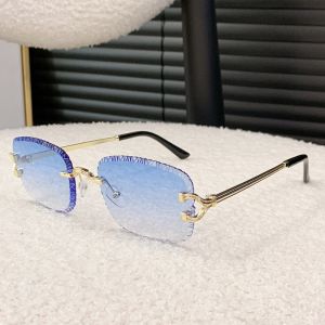 WININ Gradient Sunglasses Rimless Sunglasses Irregular Edge Sunglasses Gradient Tint Square Sunglasses Fashion Rimless Frame Fashion Sunglasses Women