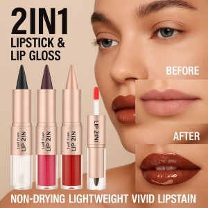 2-In-1 Lip Liner &amp Lip Stain Dual-Ended Matte Lipstick With Outlining Long Lasting Waterproof High Pigment Matte Lip Makeup
