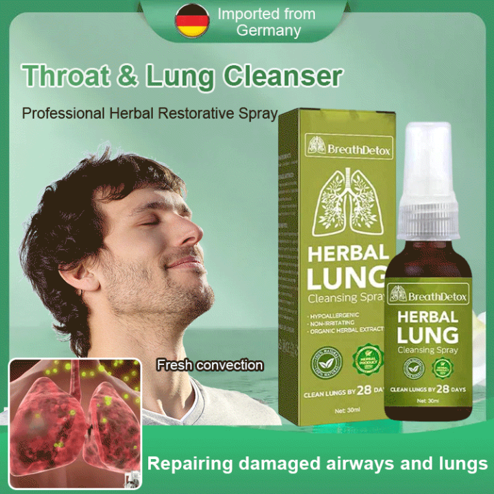 BreathDetox Herbal Lung Cleansing Spray 30ml Lung Herbal Cleanser Spray ...