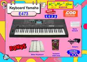New launching 2022 Keyboard Yamaha E473 E 473 E-473 free flashdisk style sticker keyboard