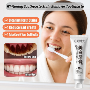 Whitening Toothpaste Stain Removal Yellow Teeth Brightening Enamel Fresh Breath Protection Oral Care Enamel Safe Plaque Control Coffee Tea Stain Eliminator Sensitive Teeth Whitening Toothpaste