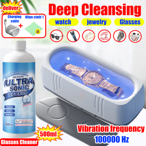 【Malaysia shipped in 24hours】Ultrasonic cleaner machine Xiaomi glasses cleaner Ultrasonic cleaner 超声波清洗机 High Frequency Vibration Wash Cleaner ultrasonic cleaner for jewelry necklace watch eyewear denture cleaning machine