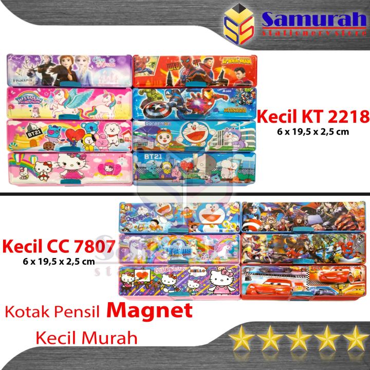Kotak Pensil Magnet Kecil Motif Lucu Anak KT 2218 / Pencil Case Plastic Varian Fancy  - Tempat Pensil Murah