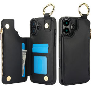 เคสกระเป๋าสตางค์พร้อมกระเป๋าเก็บบัตรสำหรับ iPhone 16เคสขาตั้งหนัง PU แบบพับได้มีพรีเมี่ยมแบบฝาพับเคสแบบมีช่องเสียบบัตรกระดุมแม่เหล็กคู่ทนทานกันกระแทกสำหรับ iPhone 16 Pro Max เคส16 Plus เคส15 Pro Max 15 Plus13 Pro Max12 Pro11