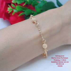 Gelang Jurai Simpel Silver Perhiasan Aksesoris Lapis Emas Terlaris Tidak Mudah Luntur G18-42D
