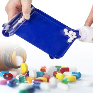 Blue Pill Counter Dispenser with L Spatula for Pharmacists