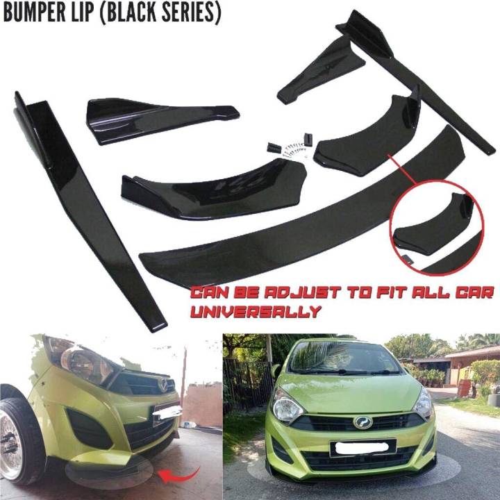 笙佑ar Universal Front Bumper Diffuser Lip Wrap Angle Splitters Black All