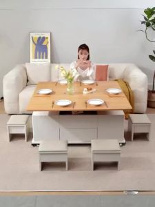 【SG⚡】Adjustable Height Coffee Table Modern Minimalist Multifunctional Coffee Table Folding Living Room Coffee Table