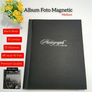 Album Magnetik Black Sheet Photo Album Perekat Foto Medium