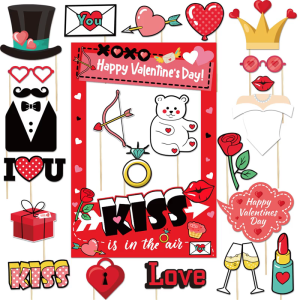 Funny DIY Picture Selfie Accessories Valentines Day Photo Booth Props Valentines Day Decors Valentines Photography Props