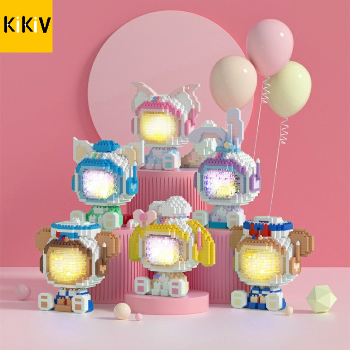 Mainan Balok Susun Dengan Lampu Kartun 3D Puzzle Brick Mini Block