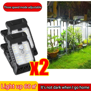 [READY STOCK] Solar light outdoor Lampu solar 3 Mode Motion Sensor solar lights 0 Electricity Solar Clip Light solar light outdoor clip Clip on solar light Lampu clip solar Solar lights outdoor waterproof Clip light