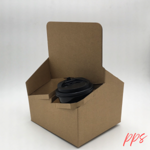 Cups Holder Handle Plain Kraft and with Design 20pcs - 2cups/4cups Holder