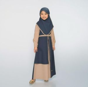 Baru Gamis Anak Muslimah Nibras Gradiant Navy Gamis Set Hijab Premium Navy Murano Crezia Crepe