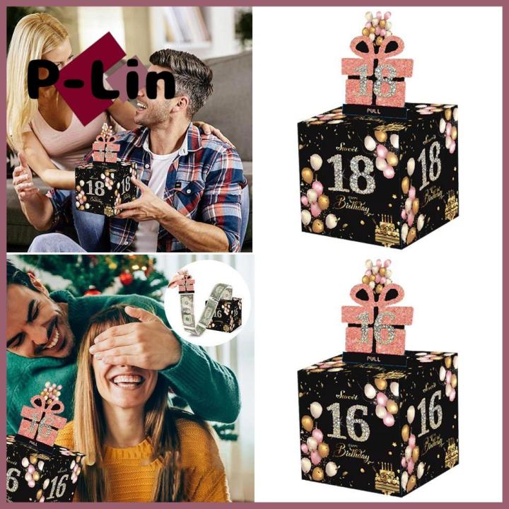 P-LIN Paper Birthday Money Box 16th 18th 21st Birthday Surprise Money ...