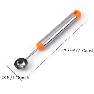 Melon Watermelon Ball Scoop Fruit Spoon Ice Cream Sorbet Stainless Steel Cooking Tool Fruit Plate Tool Kitchen Accessories