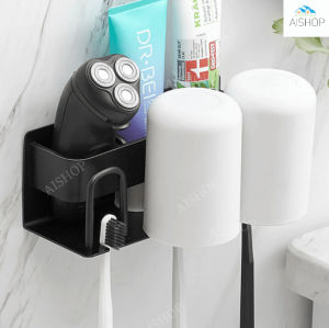 Bathroom wall-mounted toothbrush holder toothbrush holder free drilling installation [SG Seller]