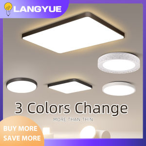 LANGYUE Tricolor 50W 60W70W 72W LED Ceiling Light Modern Ceiling Lamp Light Color Change for Living Room Bedroom Kitchen Showroom